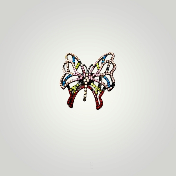 Multi - Colored gem Butterfly Ring - Size 6+ (Stretch) - Picture 1 of 6
